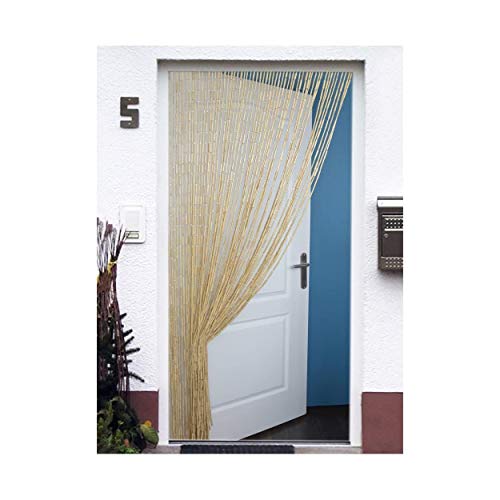 Hogar y Mas Cortina para Puerta de Bambú Natural, Color Natural, Sostenible, Exenta de Plásticos, 90x200cm