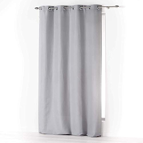 Home Trend Paris - Cortina opaca y aislante (1 panel de ventana con ojales, 140 x 260 cm), color gris claro