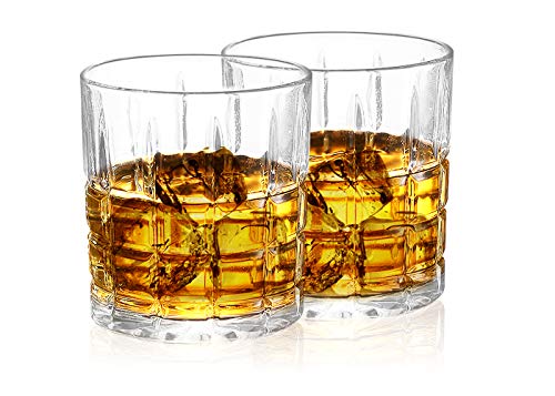 Homii Vasos de Whisky, Juego de Vasos, Vasos de Agua, Vaso de Vidrio Transparente sin Plomo, Accesorios de Vino para Whisky, Cócteles, Jugo, Juego de 2 Vasos, 300ml/10.5 oz