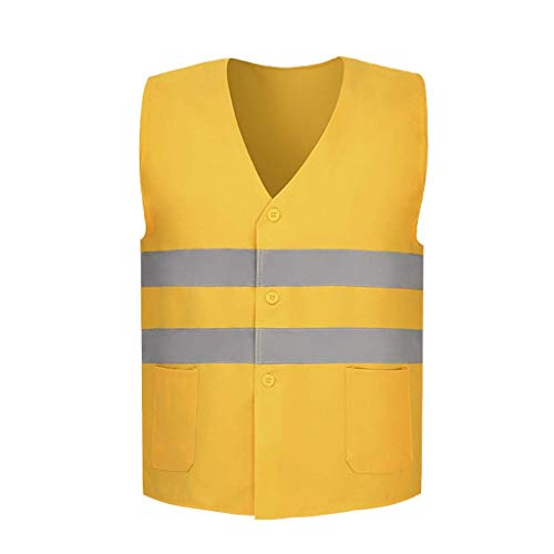 HYZXK Chaleco Reflectante Seguridad en el tráfico Ropa Protectora Noche Construcción de Edificios Saneamiento Chaleco Reflectante, Amarillo (Color: Amarillo)