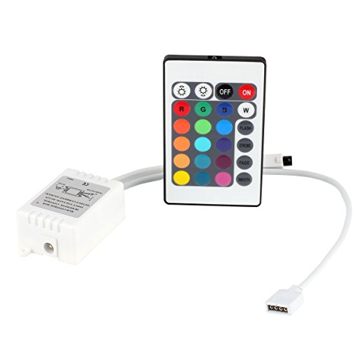ICQUANZX DC12V 24 Teclas Controlador Remoto inalámbrico IR con Receptor para 3528 5050 SMD RGB LED Strip Lights ICQUANZX DC12V 24 Teclas Controlador Remoto inalámbrico IR con Receptor para 3528 5050 SMD RGB LED Strip Lights