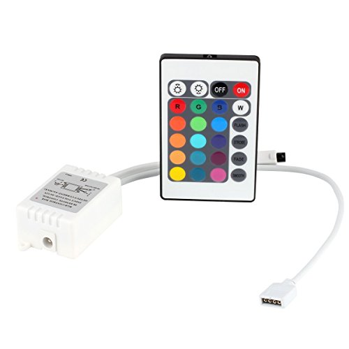 ICQUANZX DC12V 24 Teclas Controlador Remoto inalámbrico IR con Receptor para 3528 5050 SMD RGB LED Strip Lights