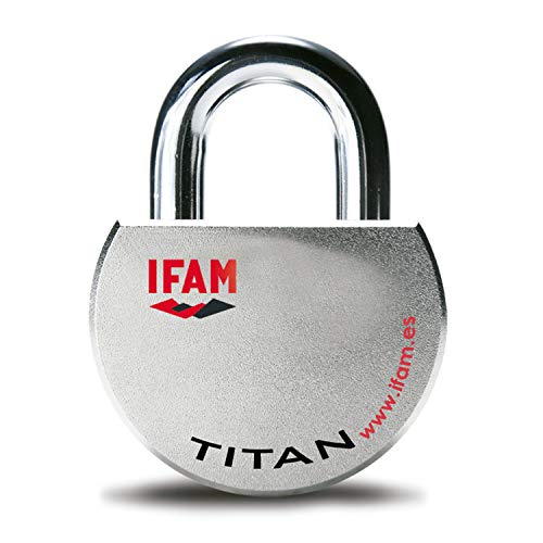 IFAM Titán (051400) – Candado alta seguridad, máxima protección con cuerpo de acero cementado, arco acero cabonitrurado diámetro 14mm, 3 llaves de puntos de seguridad, cierre arco con bola de acero
