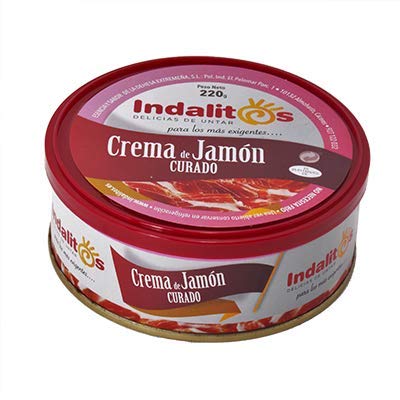 Indalitos - Crema de Jamón Curado - Bandeja 5 latas 220 g