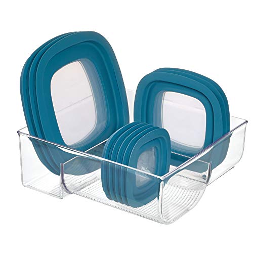 InterDesign Binz Organizador de cajones para cubiertas, caja organizadora en plástico para guardar tapas de contenedores plásticos, transparente