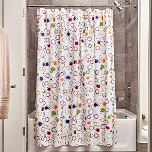 InterDesign Doodle Cortina de ducha | Cortinas estampadas para bañera o plato de ducha | 183 x 183 cm | Alegre cortina de baño con círculos de colores | Poliéster de colores InterDesign Doodle Cortina de ducha | Cortinas estampadas para bañera o plato de ducha | 183 x 183 cm | Alegre cortina de baño con círculos de colores | Poliéster de colores