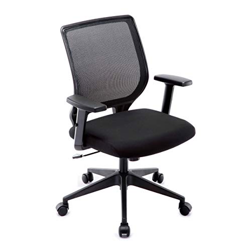 IntimaTe WM Heart - Silla de oficina de malla, silla de dirección, asiento ergonómico para ordenador, soporte lumbar y silla de oficina de ordenador ajustable en altura, color negro