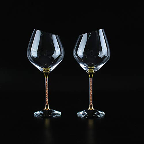 Juego de 2 copas de vino de cristal-550ml copa de vino de cristal sin plomo-cata profesional-Borgoña-Pinot Noir-Bordeaux