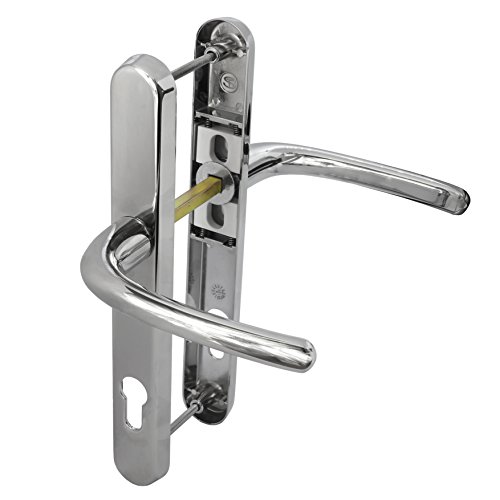 Juego de 2 manijas de puerta de ultra PVC con muelles, centros de tornillo 92PZ de 210 mm, para doble acristalamiento. Juego de 2 manijas de puerta de ultra PVC con muelles, centros de tornillo 92PZ de 210 mm, para doble acristalamiento.