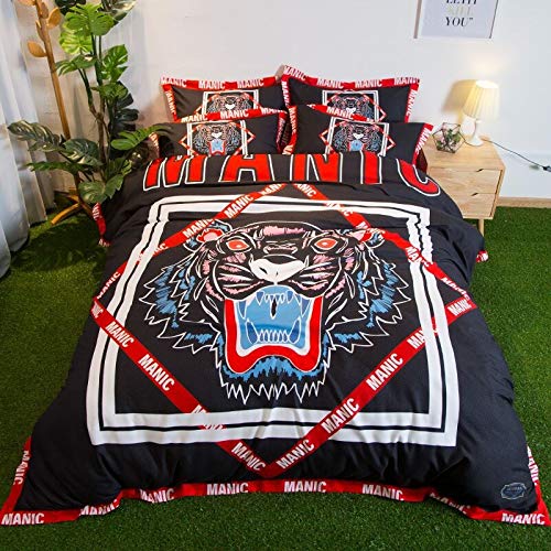 Juego de Sábanas Otaku Ropa de Cama; Ropa Dormitorio Individual de 3 Piezas Conjuntos de 3 Piezas Conjuntos de poliéster 100%, Microfibra Suave con animación y cómodo, Set de la impresión de Mascotas