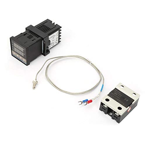 Kit de controlador de temperatura 110V-240V AC, 0-1300 ℃ Termostato PID digital LED con termopar K