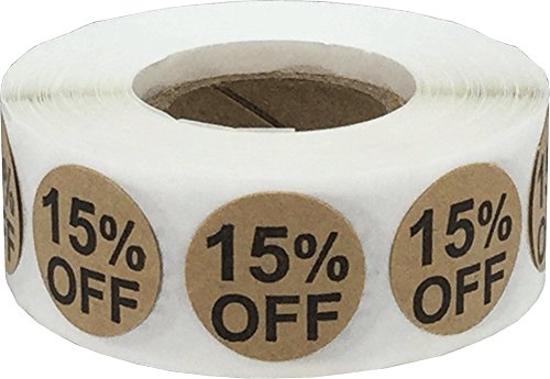 Kraft Natural Marrón 15% de Descuento en la Venta de Pegatinas, 19 mm 3/4 Pulgadas Etiquetas de Venta al por Menor 500 Paquete Kraft Natural Marrón 15% de Descuento en la Venta de Pegatinas, 19 mm 3/4 Pulgadas Etiquetas de Venta al por Menor 500 Paquete