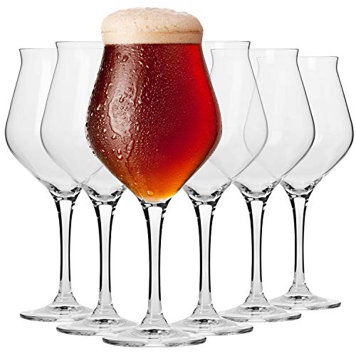 Krosno Copas de Cerveza | Conjunto 6 Piezas | 420 ML | Avant-Garde Collection Uso en Casa, Restaurante y en Fiestas | Apto para Microondas y Lavavajillas