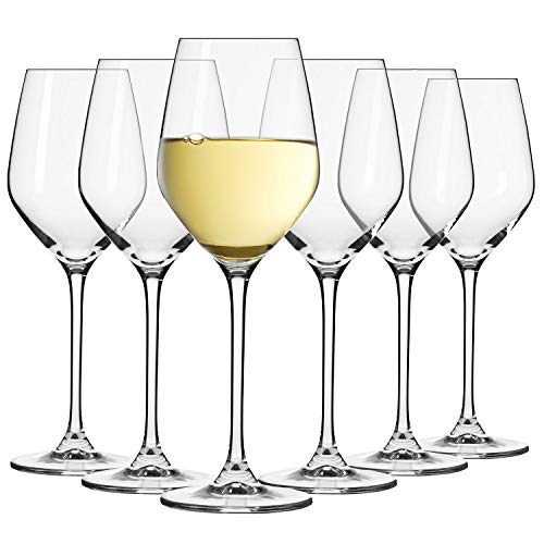 Krosno Pequeño Copas de Vino Blanco | Conjunto de 6 Piezas | 200 ML | Splendour Collection Uso en Casa, Restaurante y en Fiestas- | Apto para Microondas y Lavavajillas