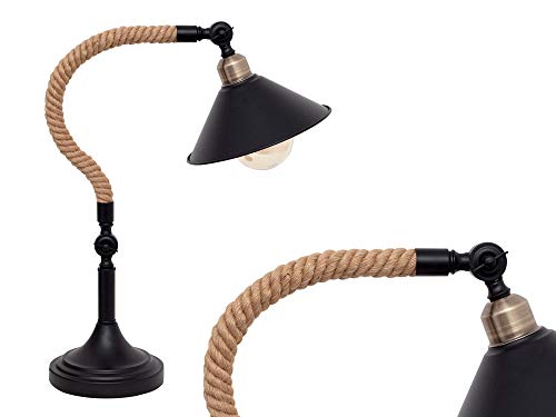 Lámpara de techo cuerda y negro estilo retro industrial (SOBREMESA)