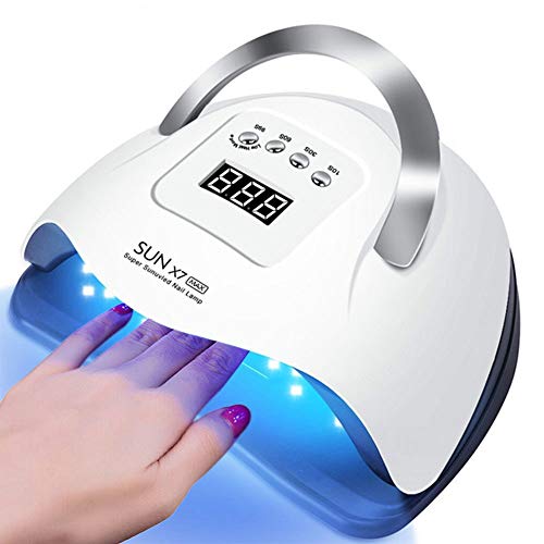 Lámpara de Uñas UV LED 180W con 4 Temporizadores Sensor Automático Portátil Pantalla LCD Secador de Uñas para Manicura/Pedicure Nail Art en el Hogar y el Salón