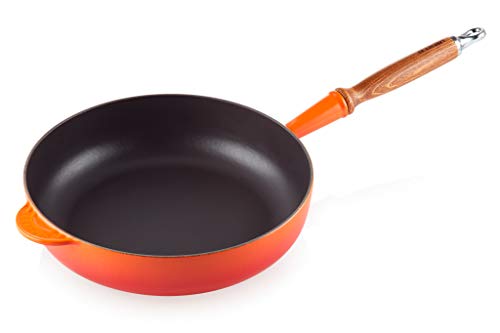 Le Creuset Sartén alta de hierro fundido, Redonda, diametro 28 cm, Apto para todas las fuentes de calor, incluso inducción, Volcánico