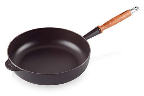 Le Creuset Sartén alta de hierro fundido, Redonda, diametro 28 cm, Apto para todas las fuentes de calor, incluye inducción, Negro mate