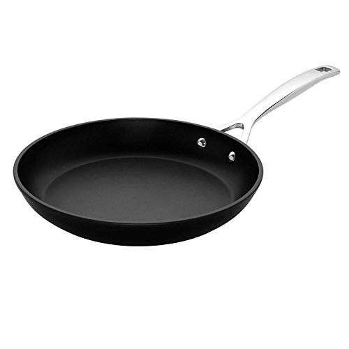 Le Creuset Sartén baja de aluminio antiadherente, Ø 20 cm, Libre de PFOA, Para todas las fuentes de calor, incluso la inducción, Antracita/Plateado