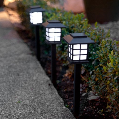 Lights4fun - Conjunto de 6 Luces Solares LED con Estacas para Jardín