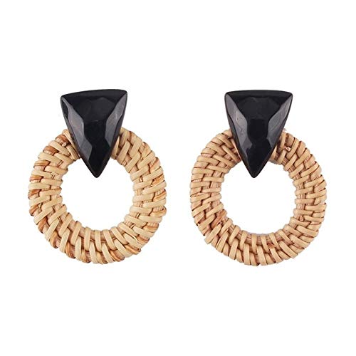 LilifenSJBDHY Pendientes de Las Mujeres Cuelga los Pendientes de Madera Hechos a Mano del DFG TRattan (Vino Tinto) (Color : Black) LilifenSJBDHY Pendientes de Las Mujeres Cuelga los Pendientes de Madera Hechos a Mano del DFG TRattan (Vino Tinto) (Color : Black)