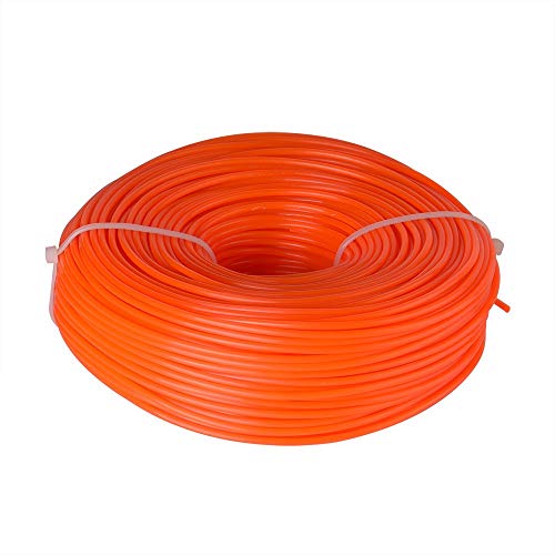 Línea de Corte de Nylo, Hilo desbrozadora Nylon Redonda (2,4 mm x 100 Metros) Heavy Duty Brush Cutter Round Core Wire – Orange