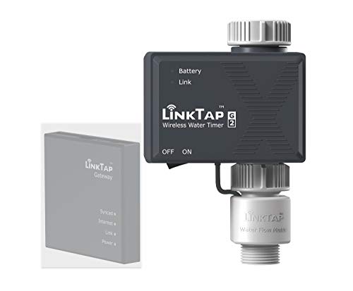 LinkTap Complemento Temporizador Agua Inalámbrico G2 - A Distancia para Césped y Jardin - Detección de Fallos y Notificaciones en Tiempo Real - App y Asistente Inteligente Habilitado