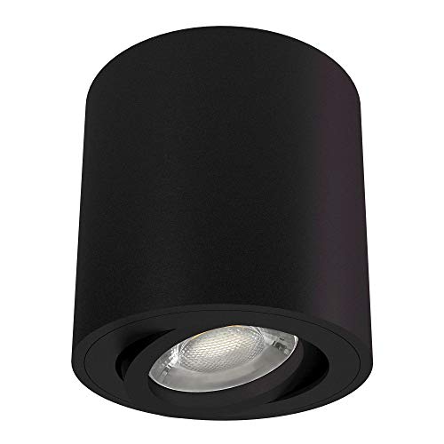 linovum CORI - Foco empotrable orientable negro adecuado para módulos GU10 & LED – Foco redondo de 1 foco, diámetro de 80 mm