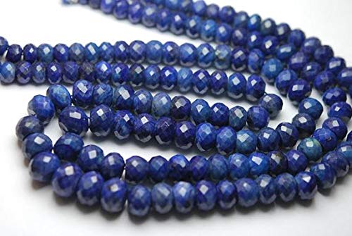 LKBEADS 20,32 cm de hilo completo, gema natural corindón teñido azul zafiro facetado Rondelles, 6-8 mm Code-HIGH-55657