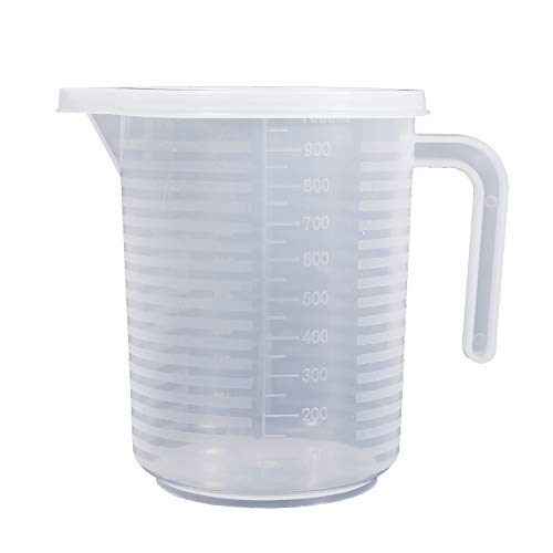 LOCAL LION Vaso Medidor de Plástico para Cocina, Transparente Jarra con Asa, 1000ml LOCAL LION Vaso Medidor de Plástico para Cocina, Transparente Jarra con Asa, 1000ml