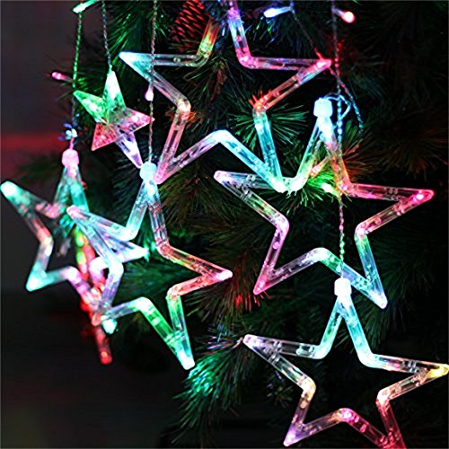 Locisne conectar LED 138 Stars 12pcs 1m * 2m cortina de luz de la ventana se enciende con 8 modos para el árbol de Navidad de interior Locisne conectar LED 138 Stars 12pcs 1m * 2m cortina de luz de la ventana se enciende con 8 modos para el árbol de Navidad de interior