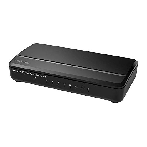 LogiLink NS0106 - Switch Fast Ethernet de 8 Puertos Gigabit de sobremesa, Negro