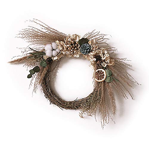 luckiner Corona de Navidad con flores secas, materiales para decoración de cumpleaños, fotografía, adornos florales, estilo nórdico