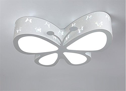 malovecf – Lámpara de techo para dormitorio dormitorio lámpara LED creativos mariposa iluminación Guardería niña Princesa habitación iluminación, 50 * 40 * 10 CM, 24 W, luz blanca