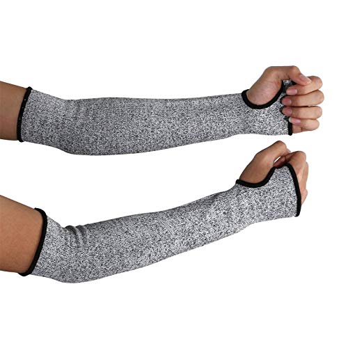 Mangas De Brazo Resistentes Al Corte, Nivel 5 De Protección, Semi-Guantes De Seguridad Anti-UV Para Proteger Antebrazos Contra Rasguños, Arañazos, E Irritación De Piel (45CM)