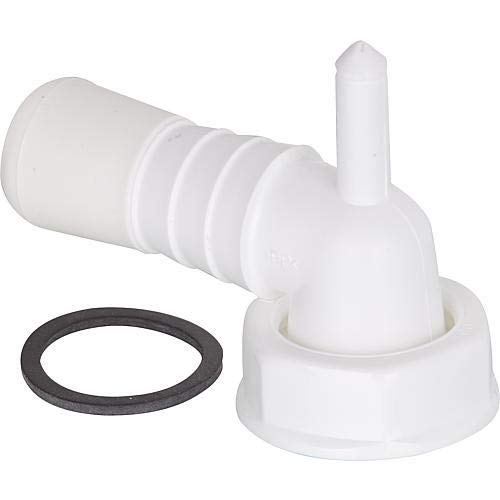 Manguera acodada para conectar el tubo de desagüe de una lavadora o lavavajillas con conexión de condensación. Manguera acodada para conectar el tubo de desagüe de una lavadora o lavavajillas con conexión de condensación.