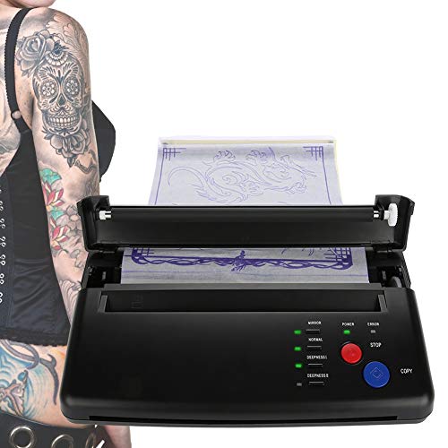 Máquina de plantilla de transferencia de tatuaje, impresora térmica de copiadora Artista profesional Kit de tatuaje Juego de impresión para papel A5 A4 normal para tatuaje y foto EU