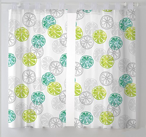 Martina Home Lemon Cortinas Visillo para Cocina, Tela, Amarillo, 100 x 140 cm (Pack 2 Unidades)