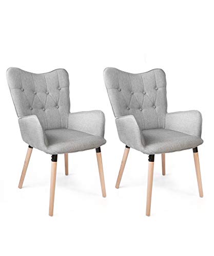Mobelcenter - Butacas de diseño nórdico Claire - Conjunto sillones de diseño nórdico Claire - Juego de Dos butacas - Juego de Dos sillones (Gris) - 1166 Mobelcenter - Butacas de diseño nórdico Claire - Conjunto sillones de diseño nórdico Claire - Juego de Dos butacas - Juego de Dos sillones (Gris) - 1166