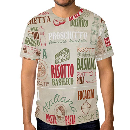 MONTOJ Italia Gourmet Art Essentials - Camiseta de Manga Corta para Hombre, Secado rápido 1 L