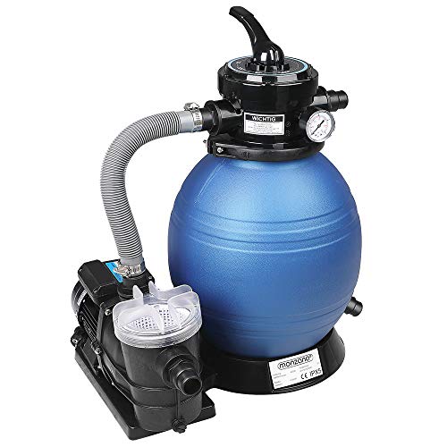 Monzana Depuradora 9.600 l/h bomba de filtro de arena con válvula tanque XXL 450W filtro de agua Volumen 25L para piscina
