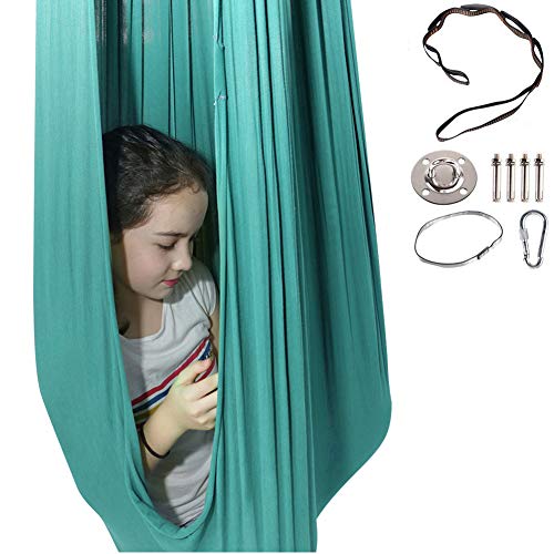 M/P Therapy Swing Cuddle Elastic Hammock for Kids Child with Autism, ADHD, Aspergers and Sensory Integration, Widened 150Cm Anti-Gravity Yoga Snuggle Swing