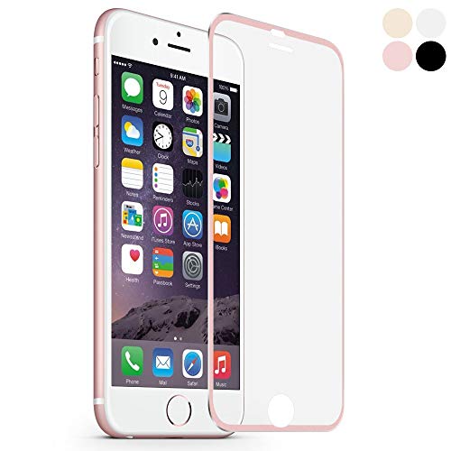MuStone Protectores de pantalla para iPhone 6 6s, Protector de pantalla 3D Protector de pantalla de vidrio templado Reemplazo de cubierta completa para iPhone 6 6s Película 4.7 '' (Metal rosa oro)