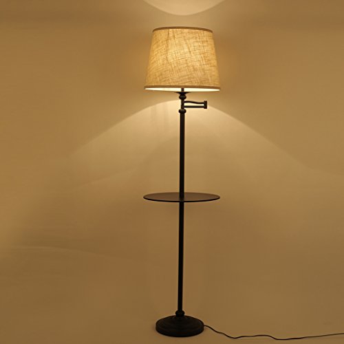 NAUY- American mesa de café lámparas de pie Simple moderna sala de estar dormitorio dormitorio conjunto bandeja mesita de noche pie lámpara de pie Lámpara de pie vertical estilo continental