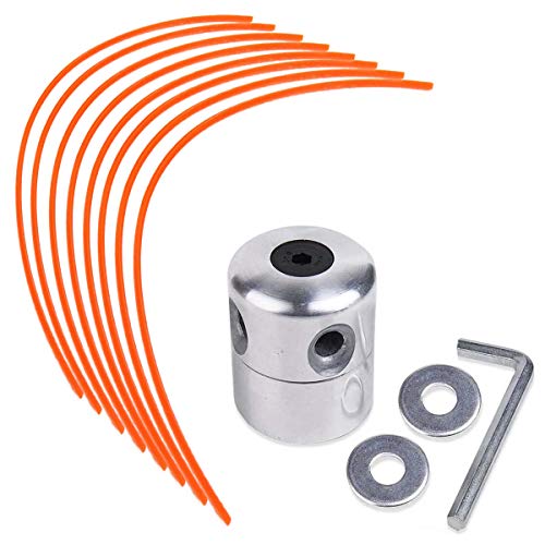 N/C ZAMDOE Cabezal de línea de Aluminio, Cabezal de cortadora de césped, Carrete de Nailon para desbrozadora de Gasolina, Kit de cortadora de césped con 1 Cabezal de línea + 8 líneas