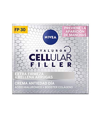 NIVEA Hyaluron Cellular Filler Cuidado de Día FP30 (1 x 50 ml), crema hidratante de día, crema antiarrugas con ácido hialurónico, crema antiedad