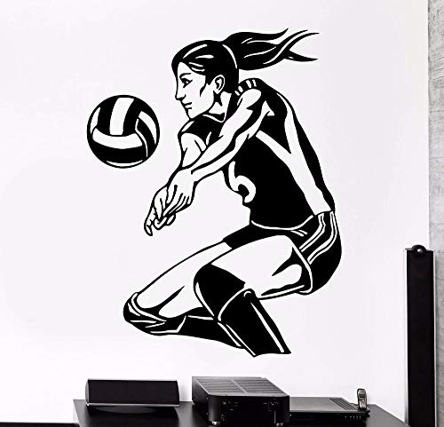 Nuevo diseño etiqueta de la pared jugador de deportes voleibol playa mujeres vinilo decoración portería paquete