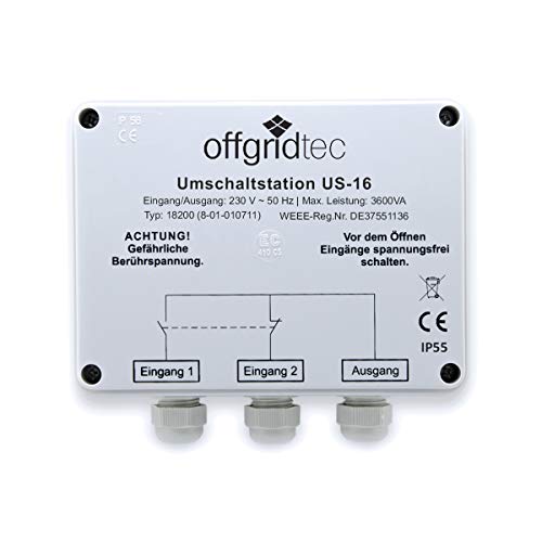 Offgridtec - Estación de conmutación para conexión de prioridad (SAI, US-16, 230 V, 16 A, 3600 W)