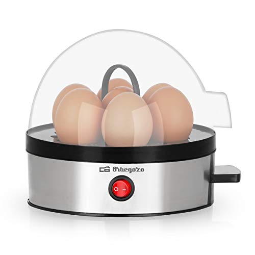 Orbegozo CU 5100 - Cocedor huevos, apagado automático, capacidad para 7 huevos, libre de BPA, carcasa de acero inoxidable, 350 W de potencia