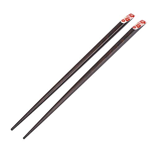 Palillos de madera reutilizables, 1 par de palillos japoneses con diseño de flores de cerezo, palillos para sushi, fideos, ramen